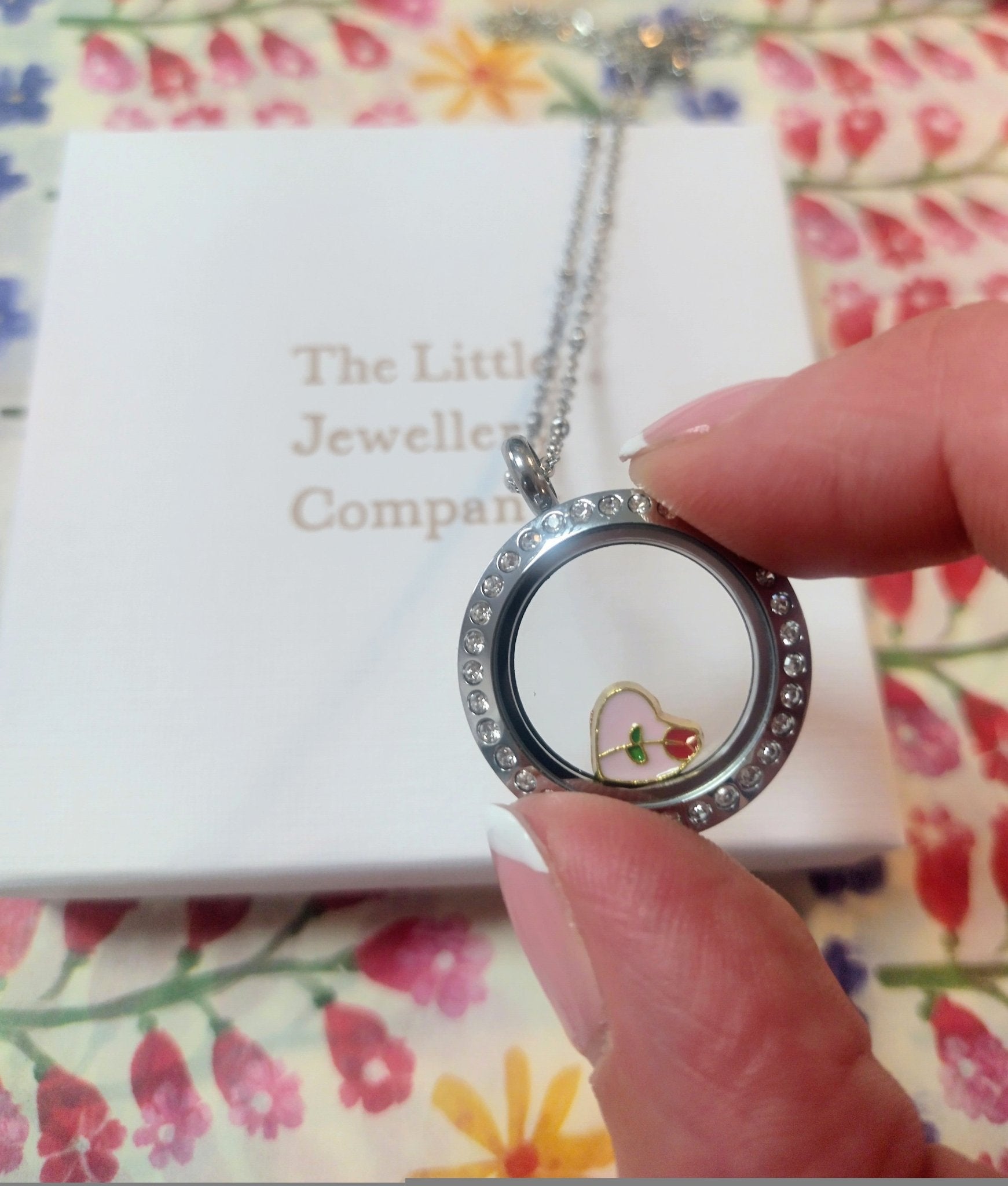 Rose Heart (Gold) Memory Locket Charm - The Little Jewellery Company