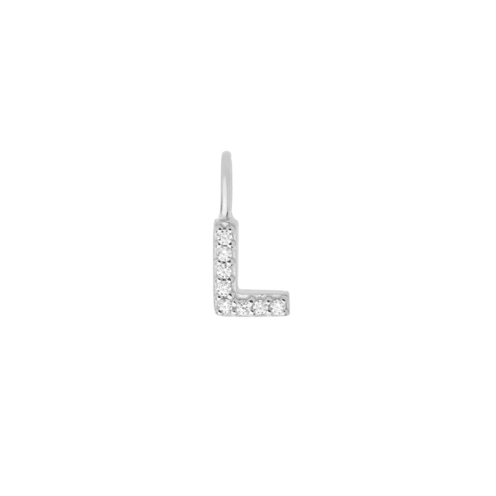 Sterling Silver Mini Crystal Initial Necklace - The Little Jewellery Company