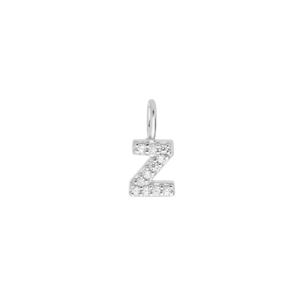Sterling Silver Mini Crystal Initial Necklace - The Little Jewellery Company