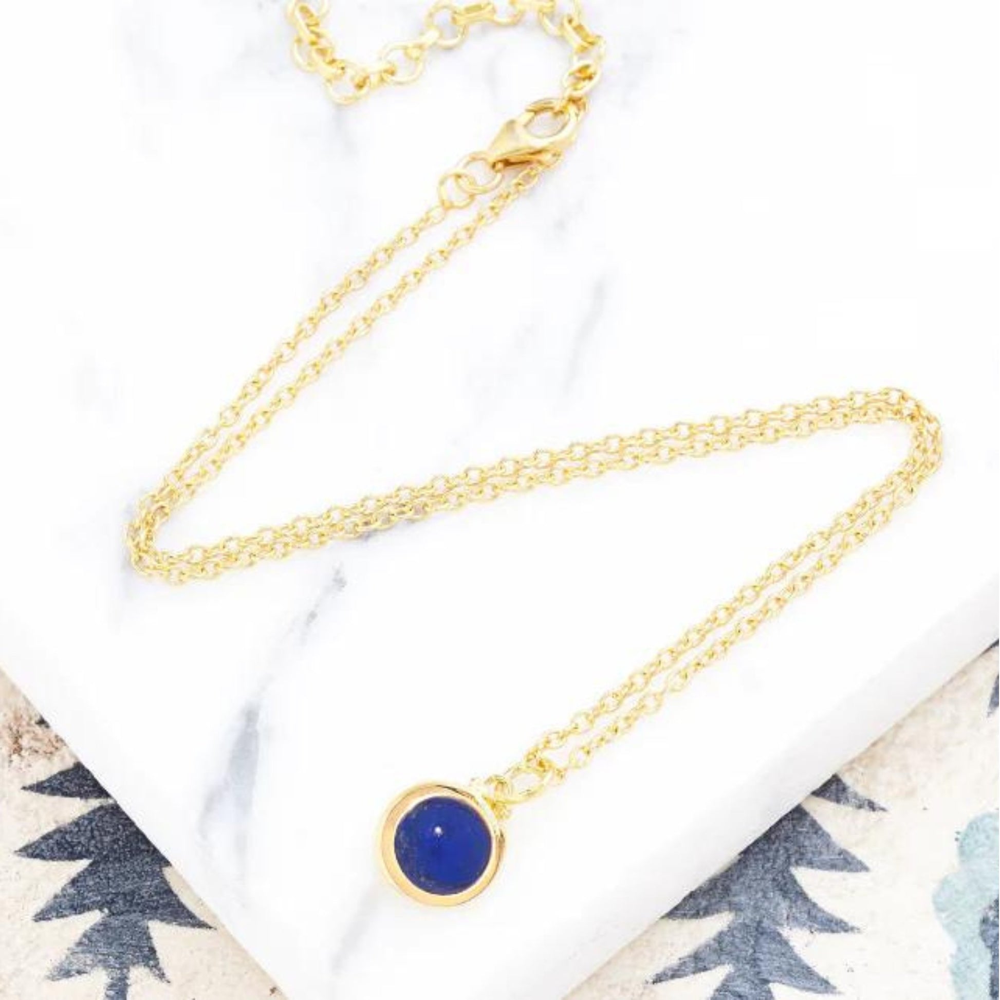 Bubble Lapis Lazuli Pendant Necklace - The Little Jewellery Company