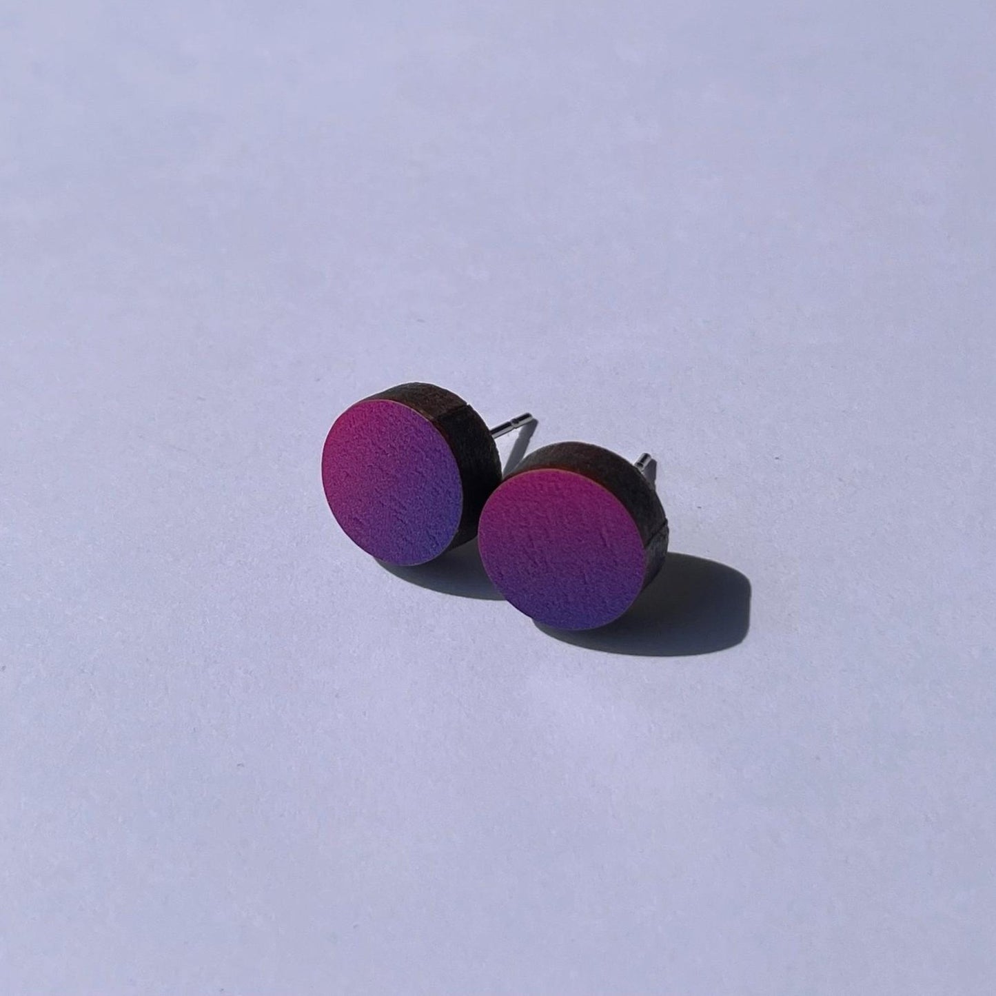 Colourful Circle Stud Earrings - Purple Haze - The Little Jewellery Company