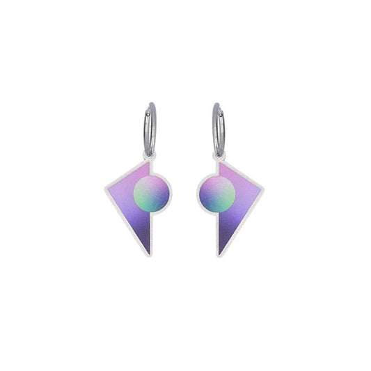 Cosmic Triangle Earrings Galactic Purple - The Little Jewellery Company