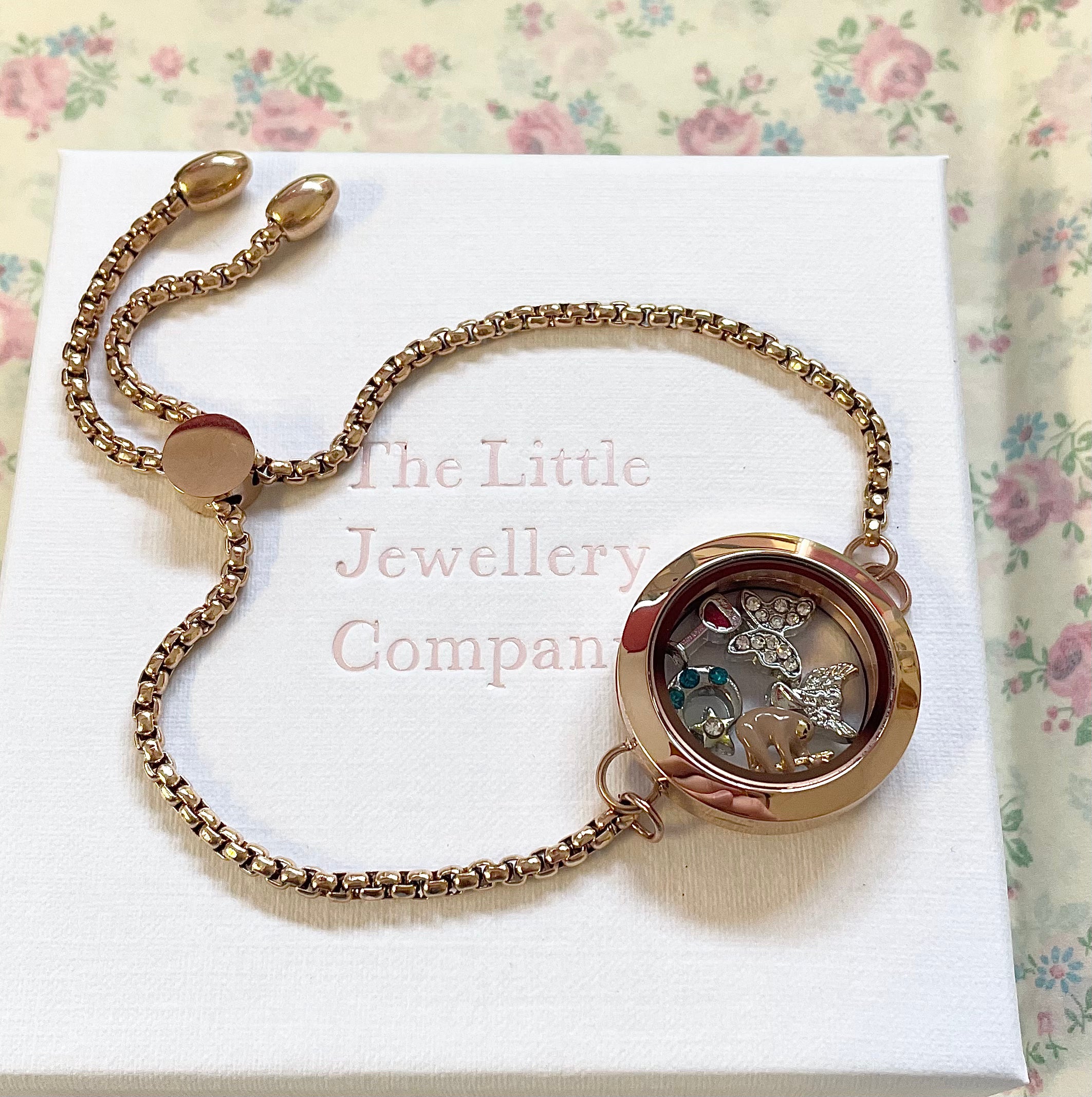 Memory Locket Slide Fastening Bracelet - Rose Gold Medium OUT OF STOCK - ORDER NOW FOR DELIVERY WEEK BEGINNING 27th OCT