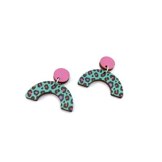Leopard Print Mini Statement Earrings - The Little Jewellery Company