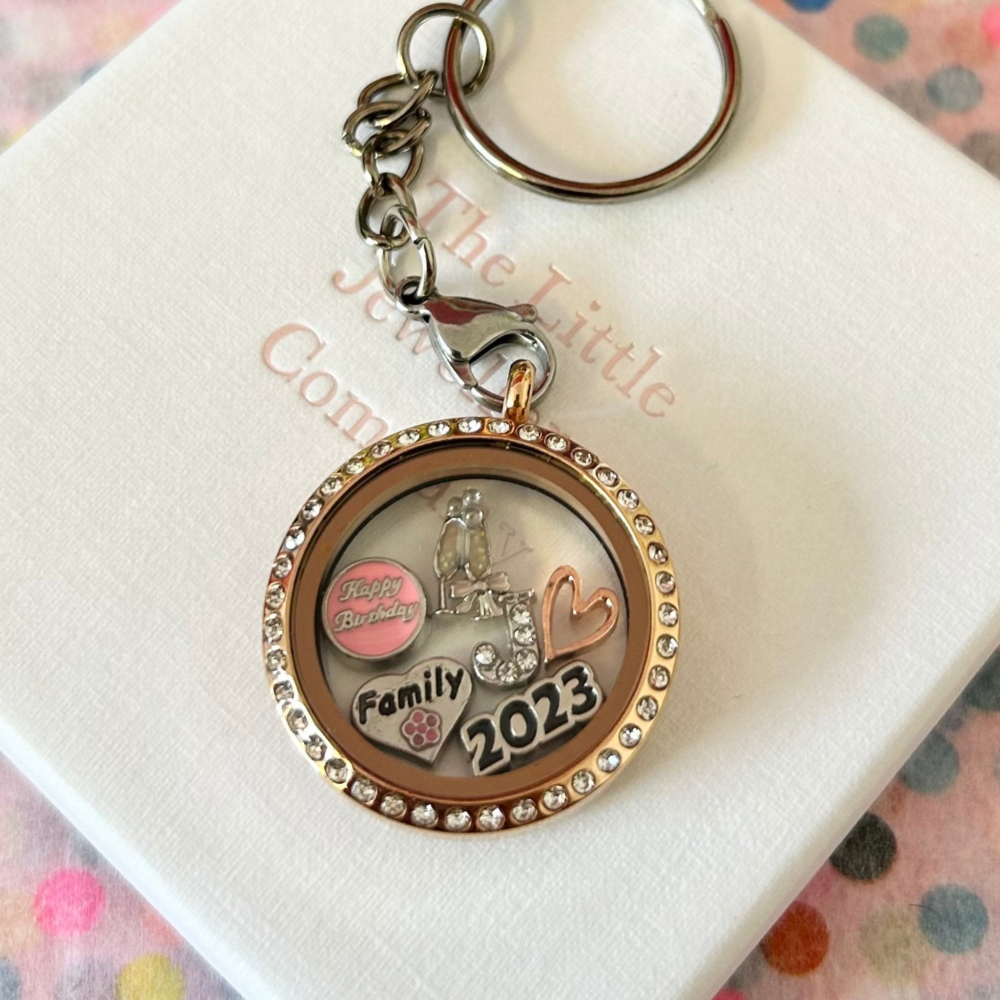 Memory Locket Rose Gold Crystal - Large - The Little Jewellery Company