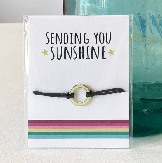 'Sending you sunshine' Sentiment String Bracelet. - The Little Jewellery Company
