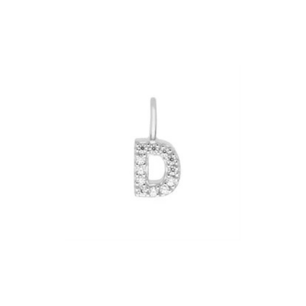 Sterling Silver Mini Crystal Initial Necklace
