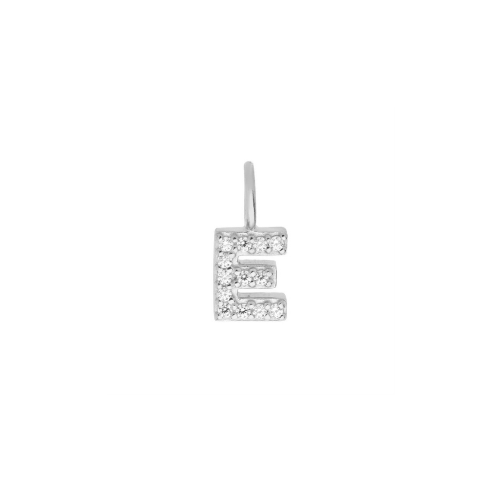 Sterling Silver Mini Crystal Initial Necklace