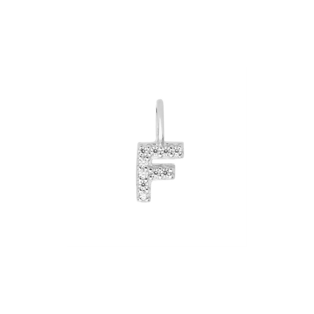 Sterling Silver Mini Crystal Initial Necklace