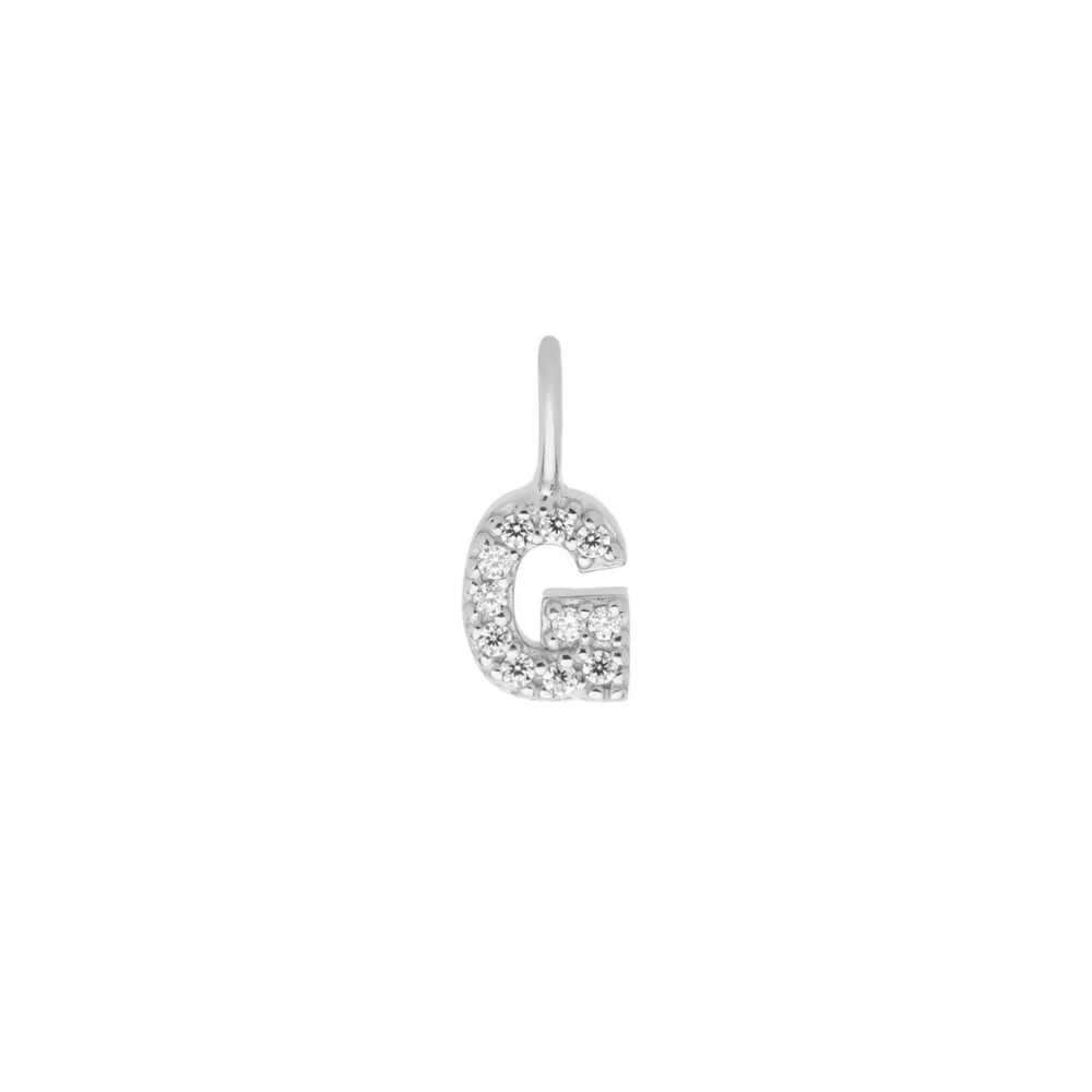 Sterling Silver Mini Crystal Initial Necklace