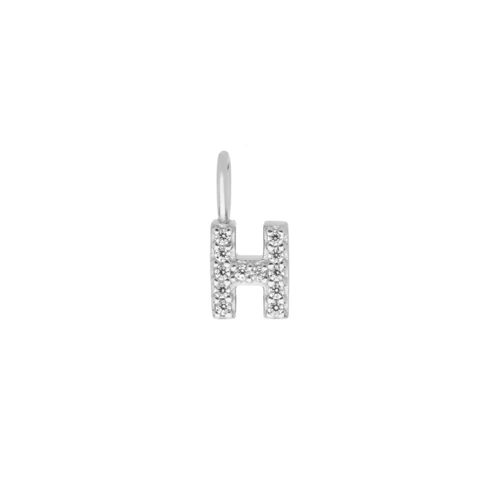 Sterling Silver Mini Crystal Initial Necklace