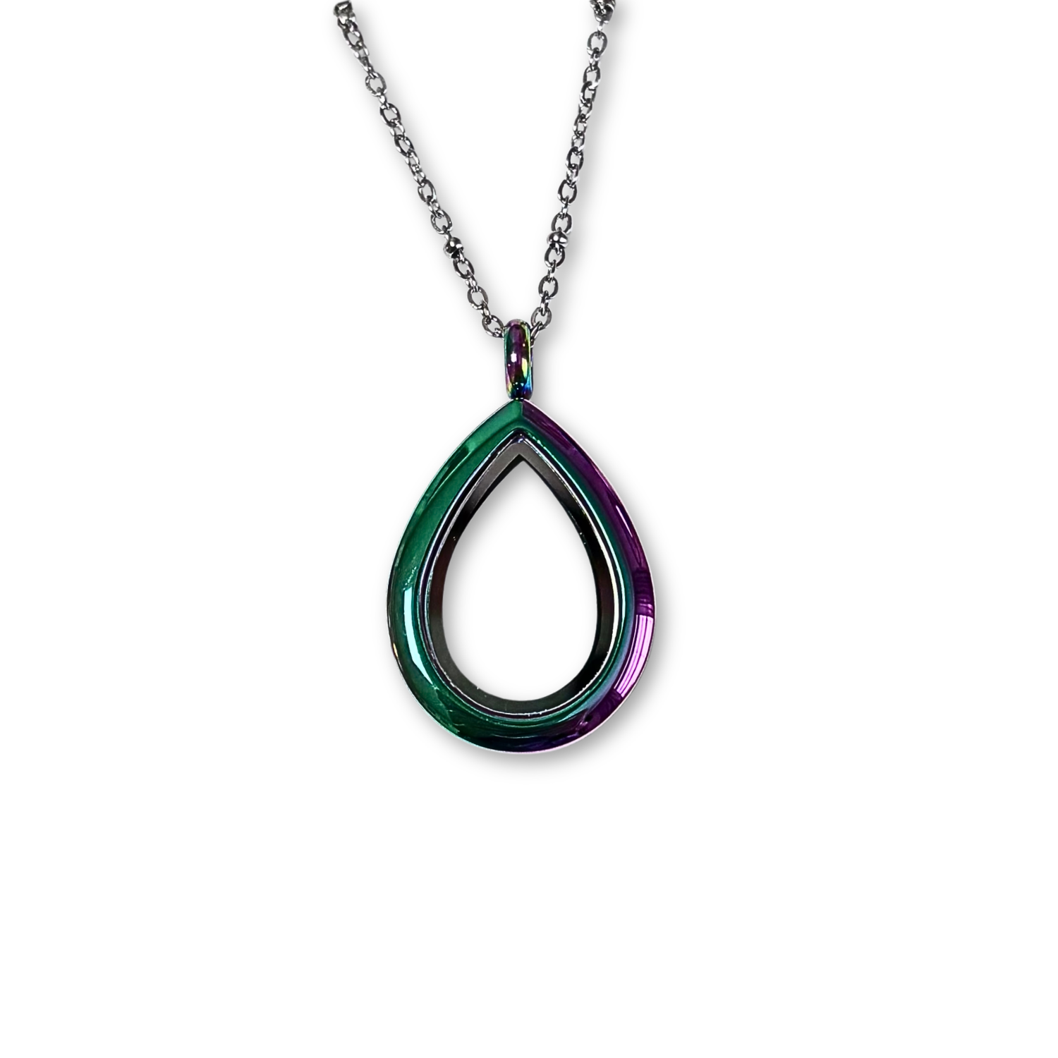 NEW! Petite Rainbow Teardrop Memory Locket