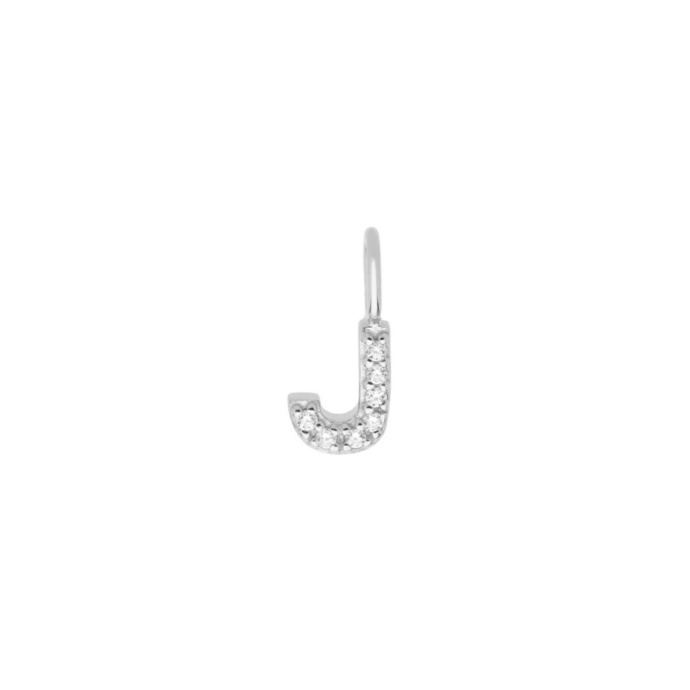 Sterling Silver Mini Crystal Initial Necklace