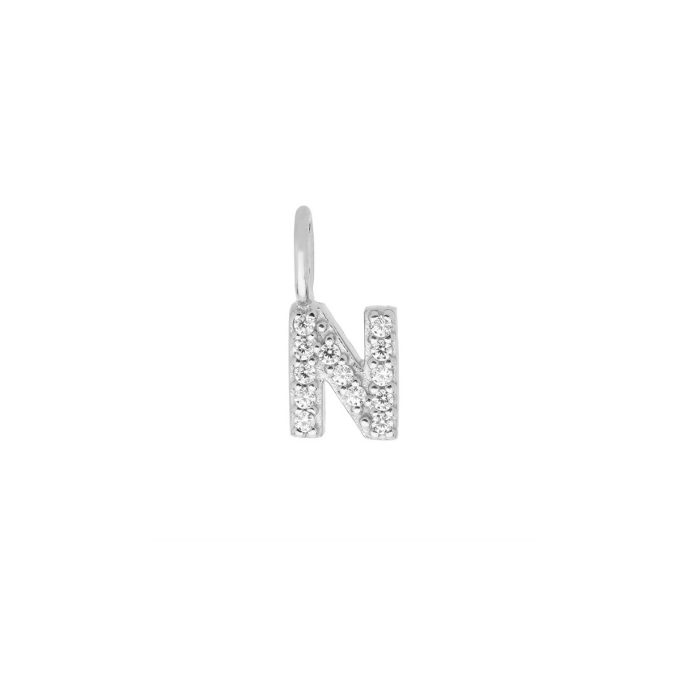 Sterling Silver Mini Crystal Initial Necklace