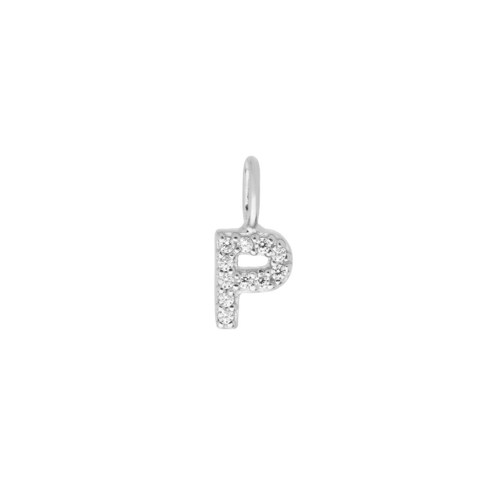 Sterling Silver Mini Crystal Initial Necklace