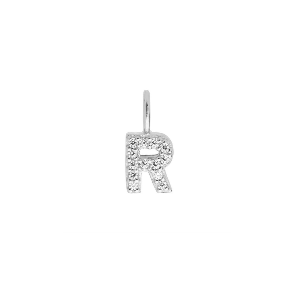 Sterling Silver Mini Crystal Initial Necklace