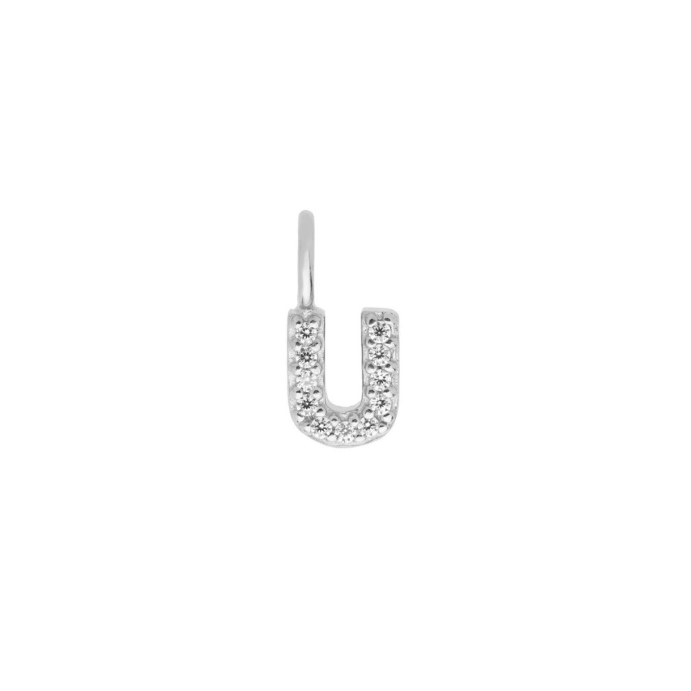 Sterling Silver Mini Crystal Initial Necklace