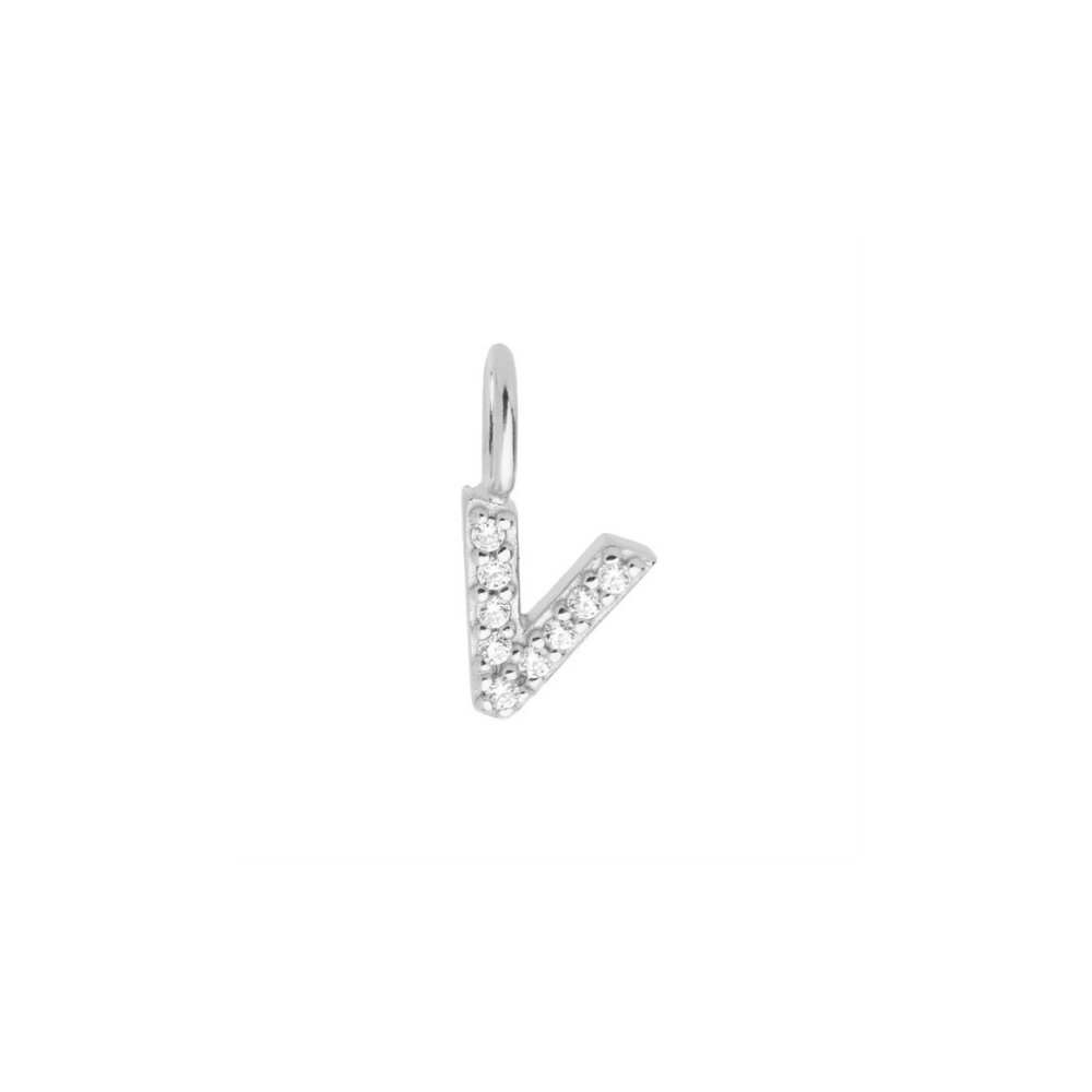 Sterling Silver Mini Crystal Initial Necklace