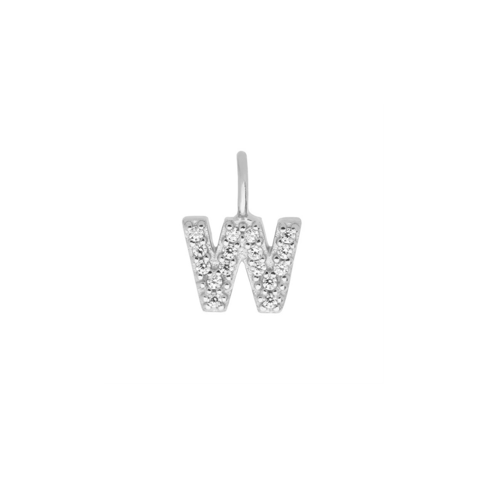 Sterling Silver Mini Crystal Initial Necklace