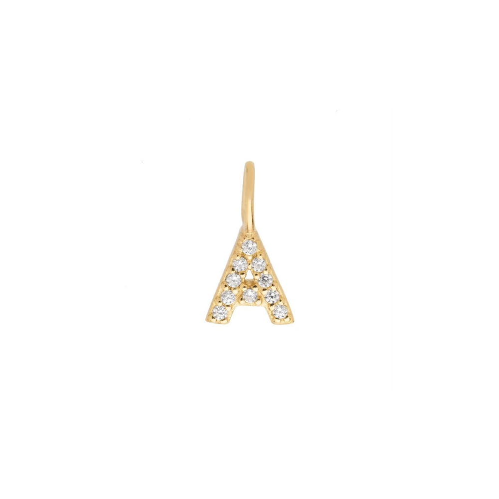 Gold Vermeil Mini Crystal Initial Necklace