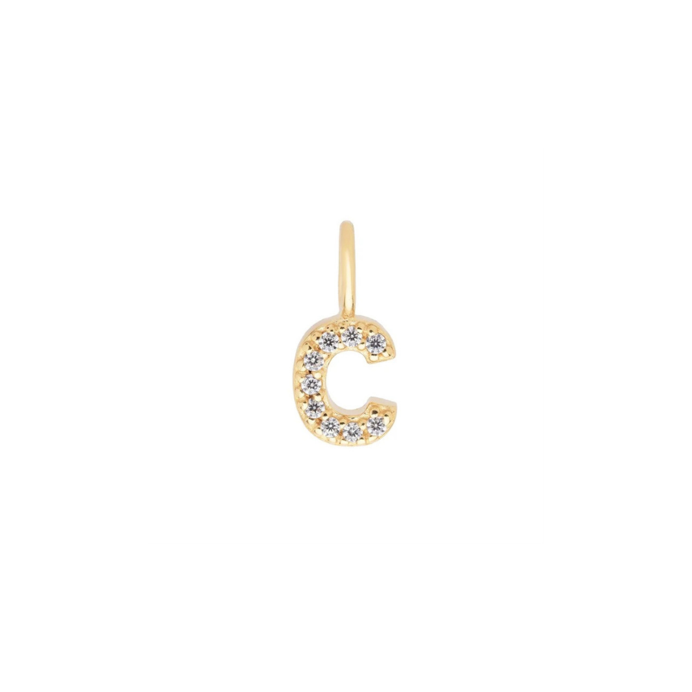 Gold Vermeil Mini Crystal Initial Necklace