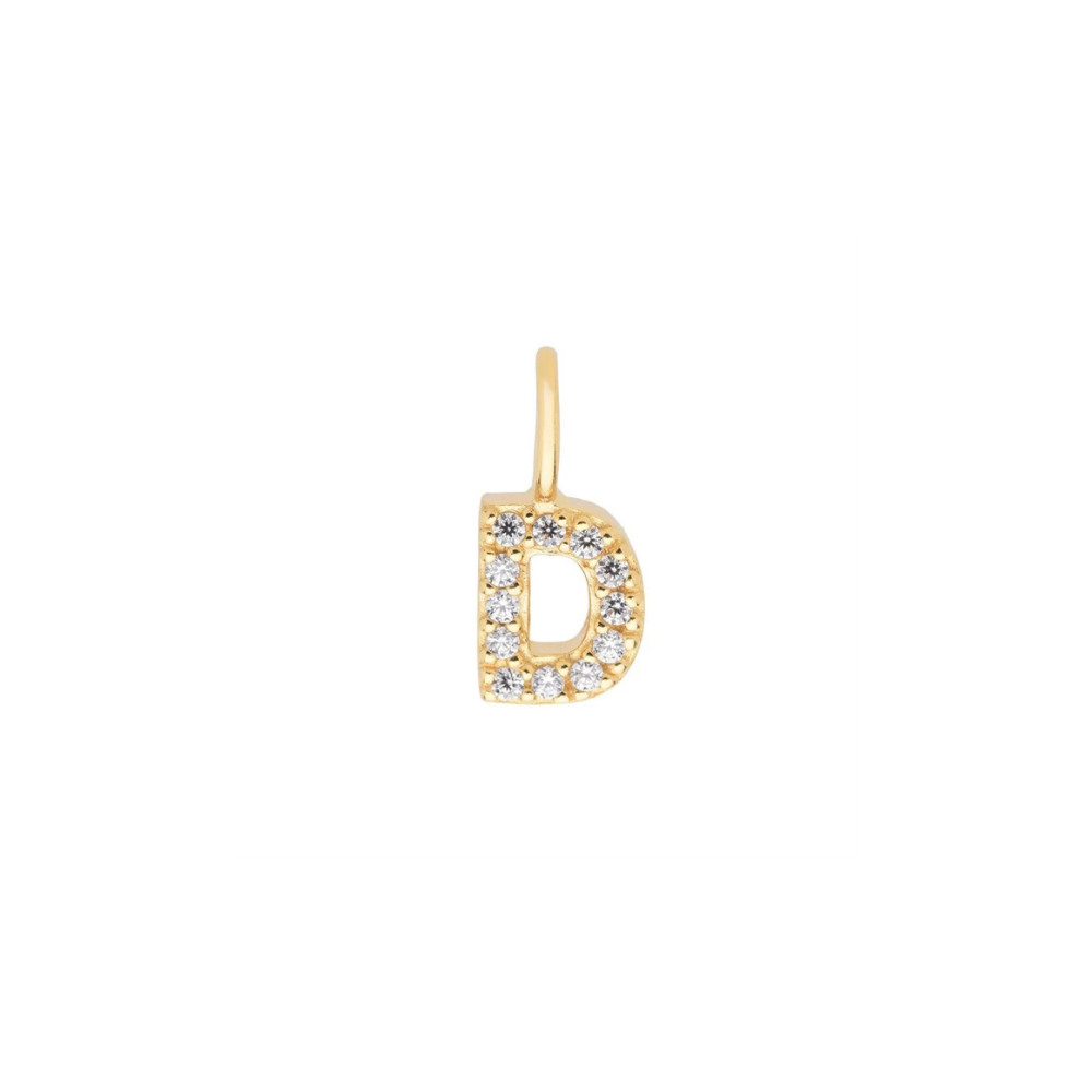 Gold Vermeil Mini Crystal Initial Necklace