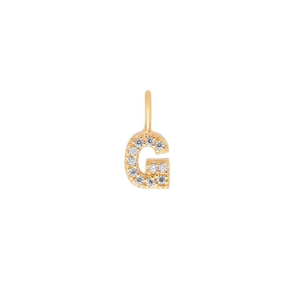 Gold Vermeil Mini Crystal Initial Necklace