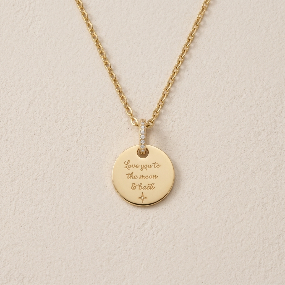 Personalised Disc Necklace – Gold