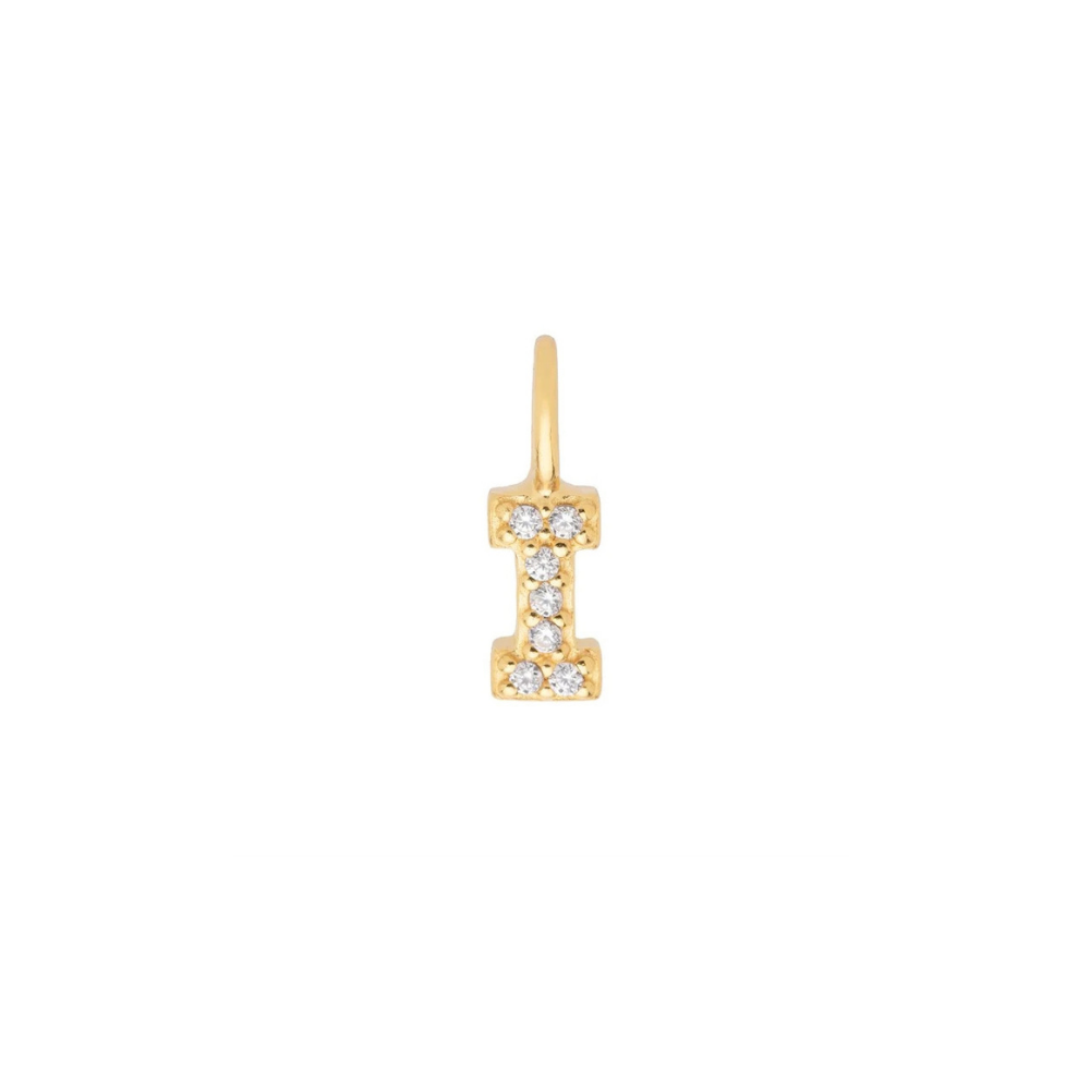 Gold Vermeil Mini Crystal Initial Necklace