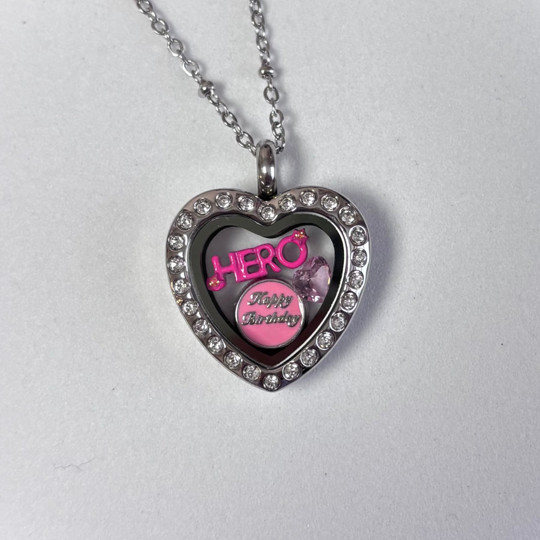 NEW! Petite Silver Heart Crystal Memory Locket