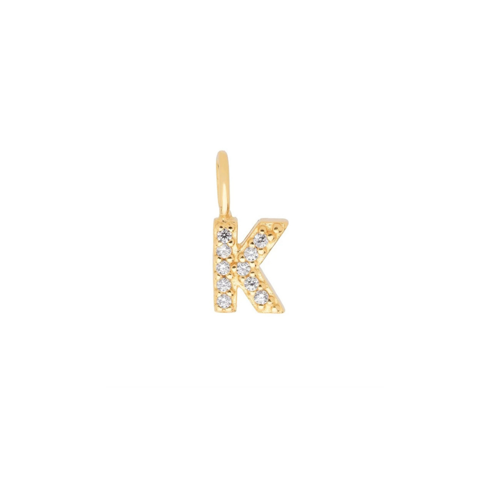 Gold Vermeil Mini Crystal Initial Necklace