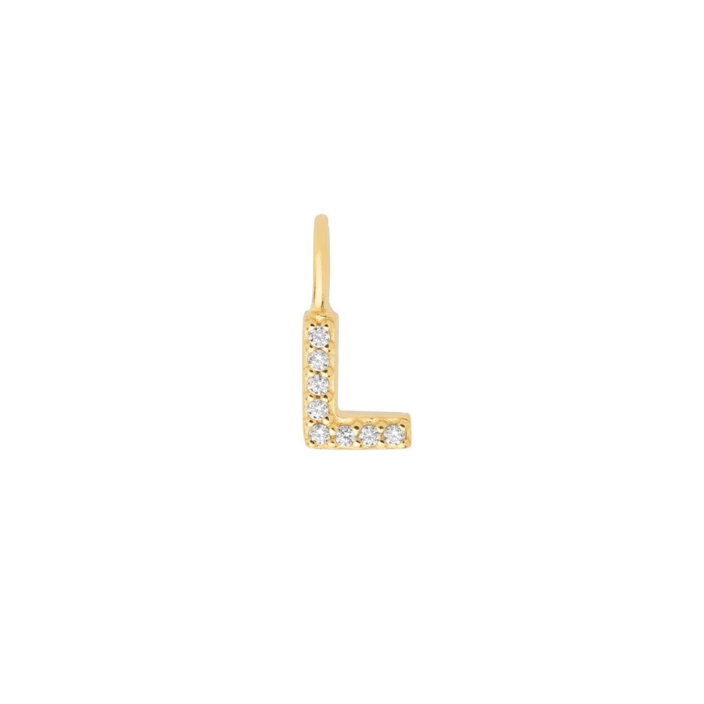 Gold Vermeil Mini Crystal Initial Necklace