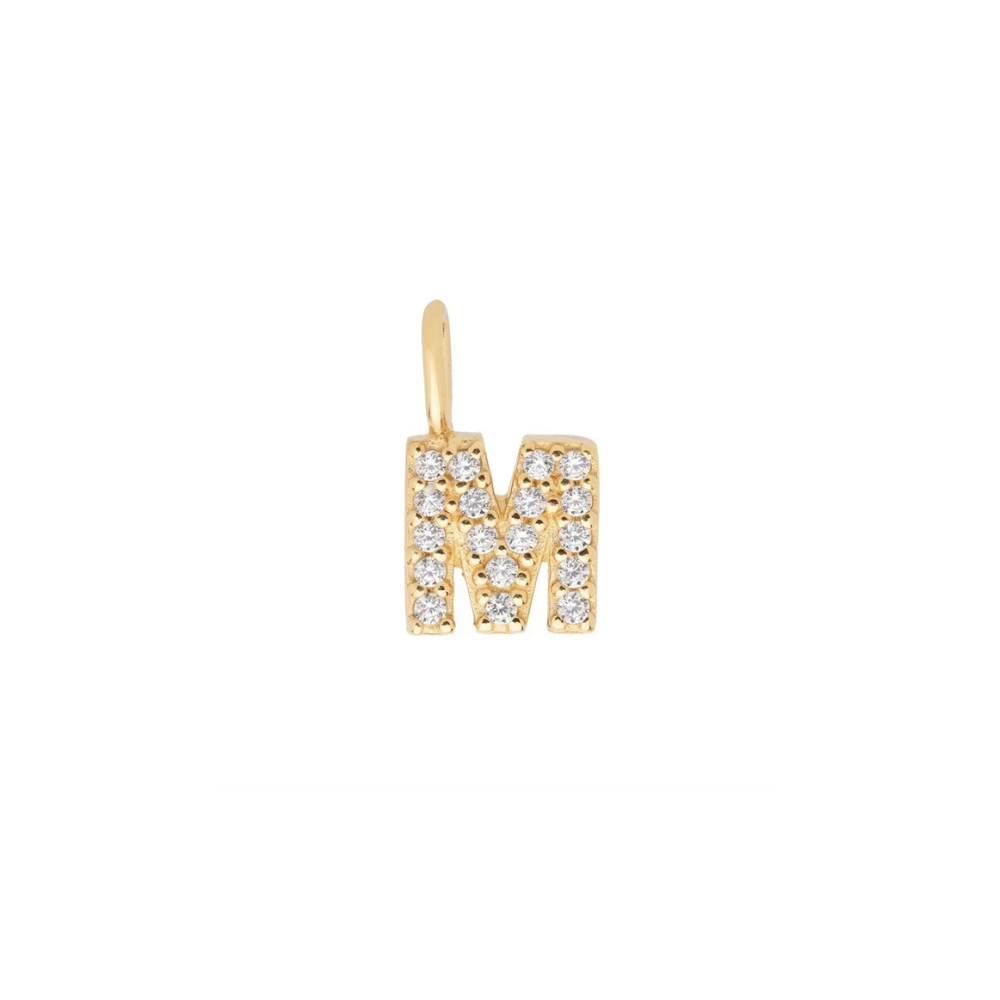 Gold Vermeil Mini Crystal Initial Necklace