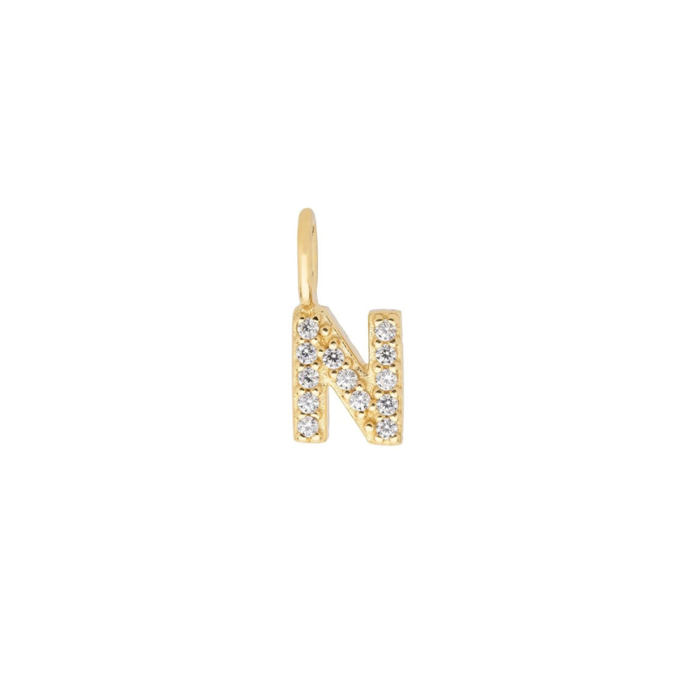 Gold Vermeil Mini Crystal Initial Necklace