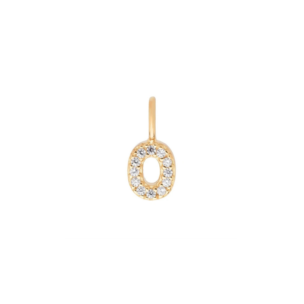 Gold Vermeil Mini Crystal Initial Necklace