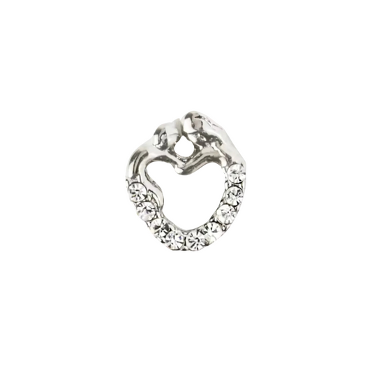 Memory Locket Charm - Mother and Child Crystal Heart