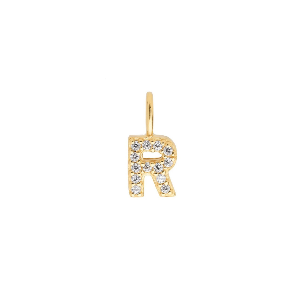 Gold Vermeil Mini Crystal Initial Necklace