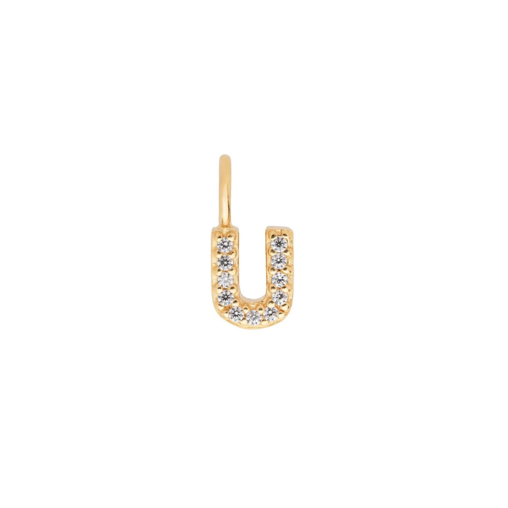 Gold Vermeil Mini Crystal Initial Necklace