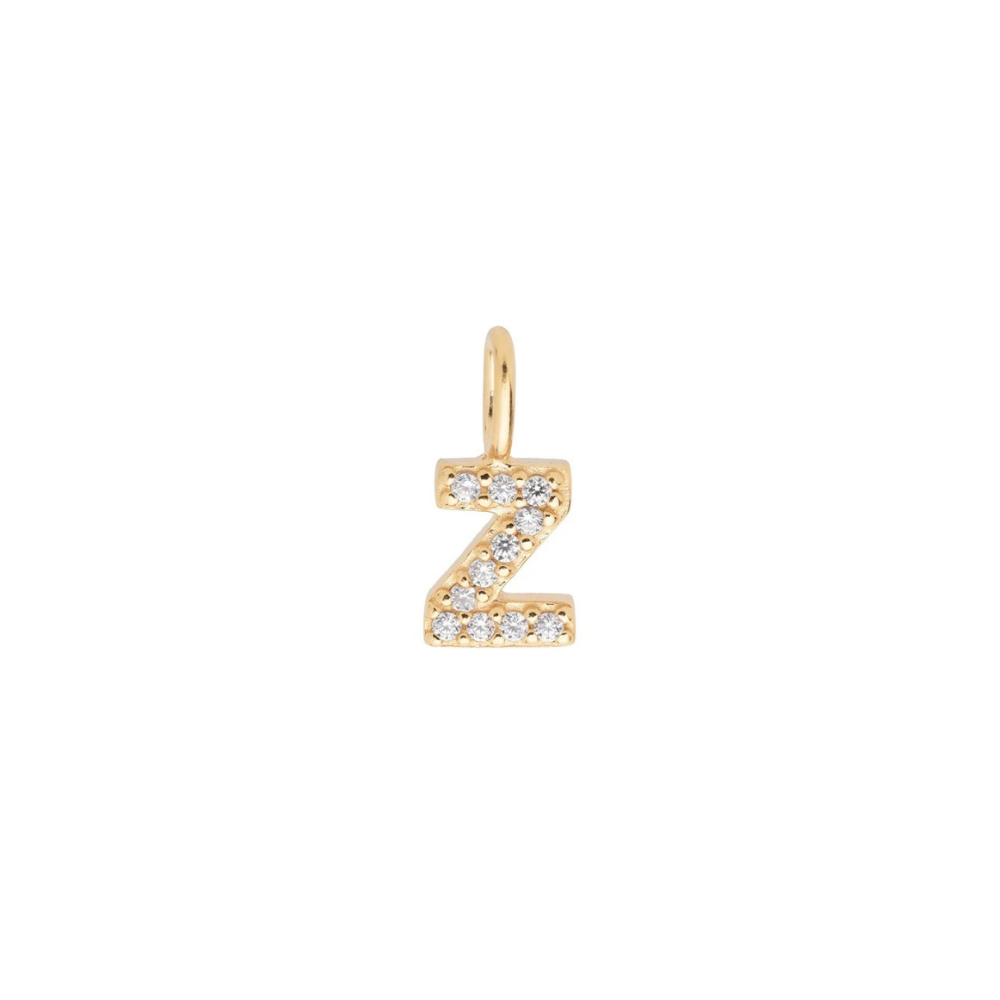 Gold Vermeil Mini Crystal Initial Necklace