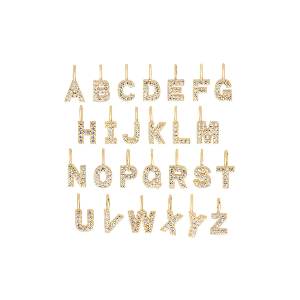 Gold Vermeil Mini Crystal Initial Necklace