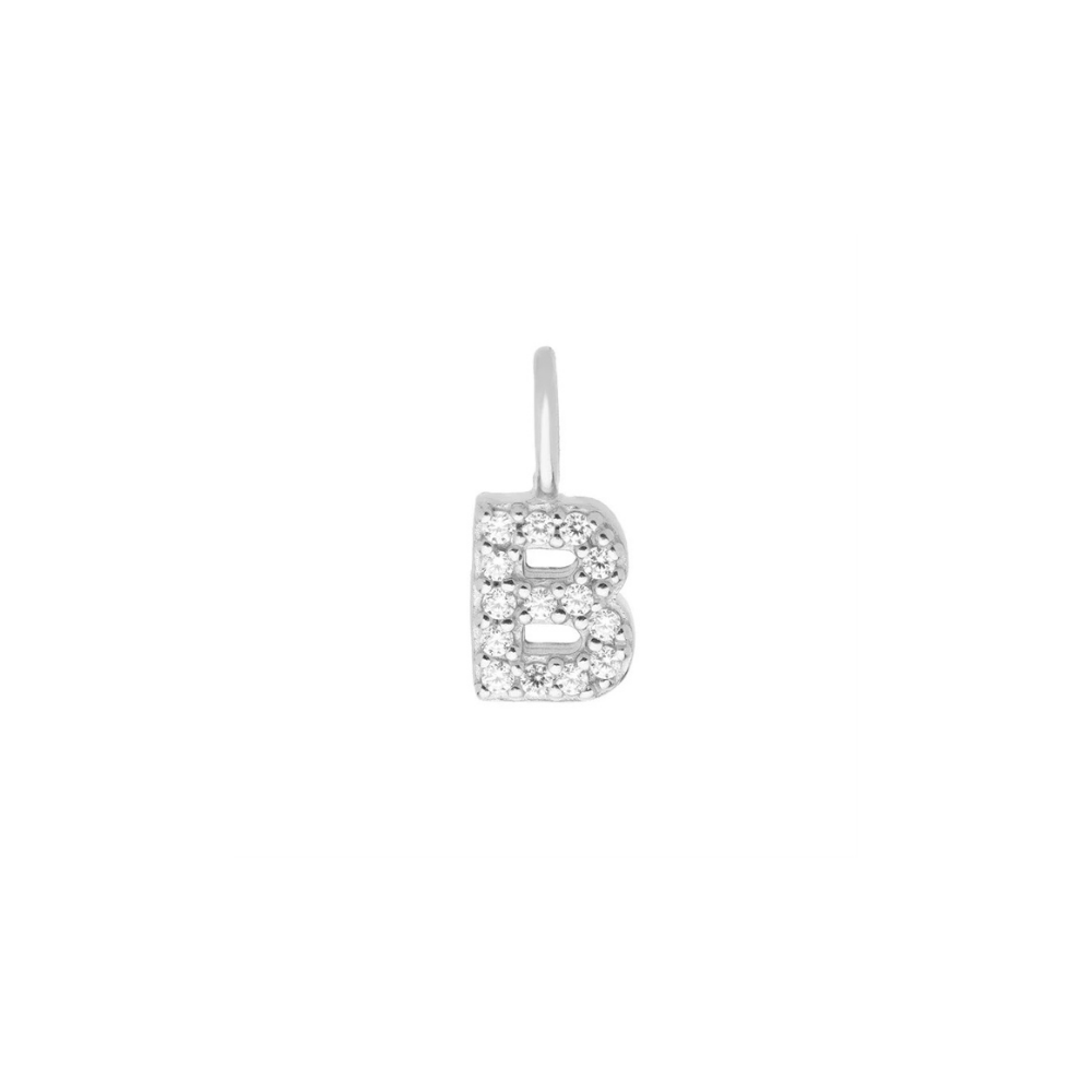 Sterling Silver Mini Crystal Initial Necklace