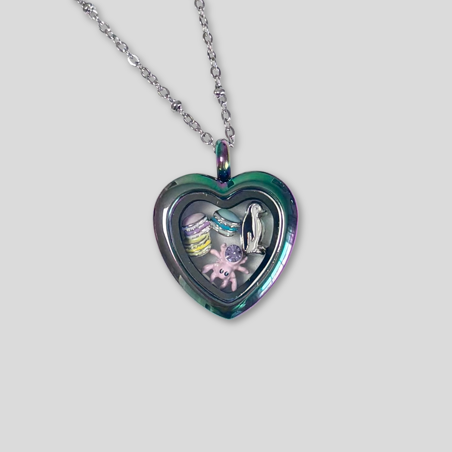 NEW! Petite Rainbow Heart Memory Locket