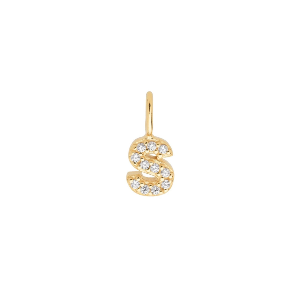 Gold Vermeil Mini Crystal Initial Necklace