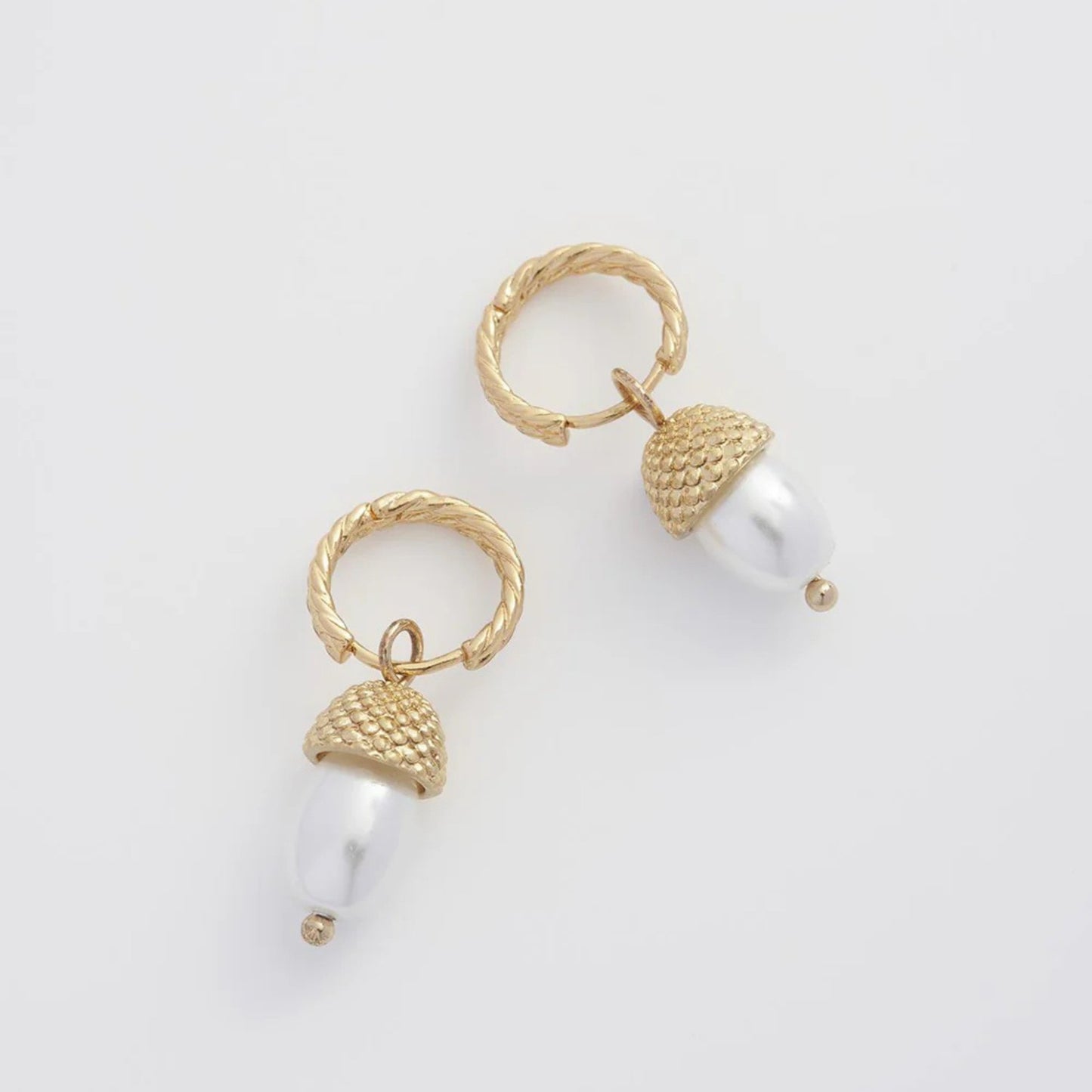 Acorn Pearl Hoops - The Little Jewellery Company