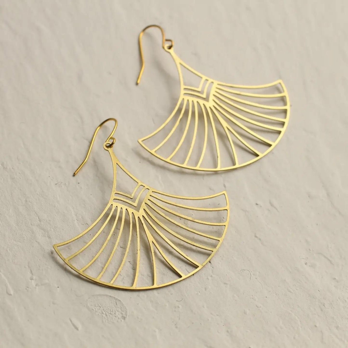 Art Deco Aztec Statement Fan Earrings - The Little Jewellery Company