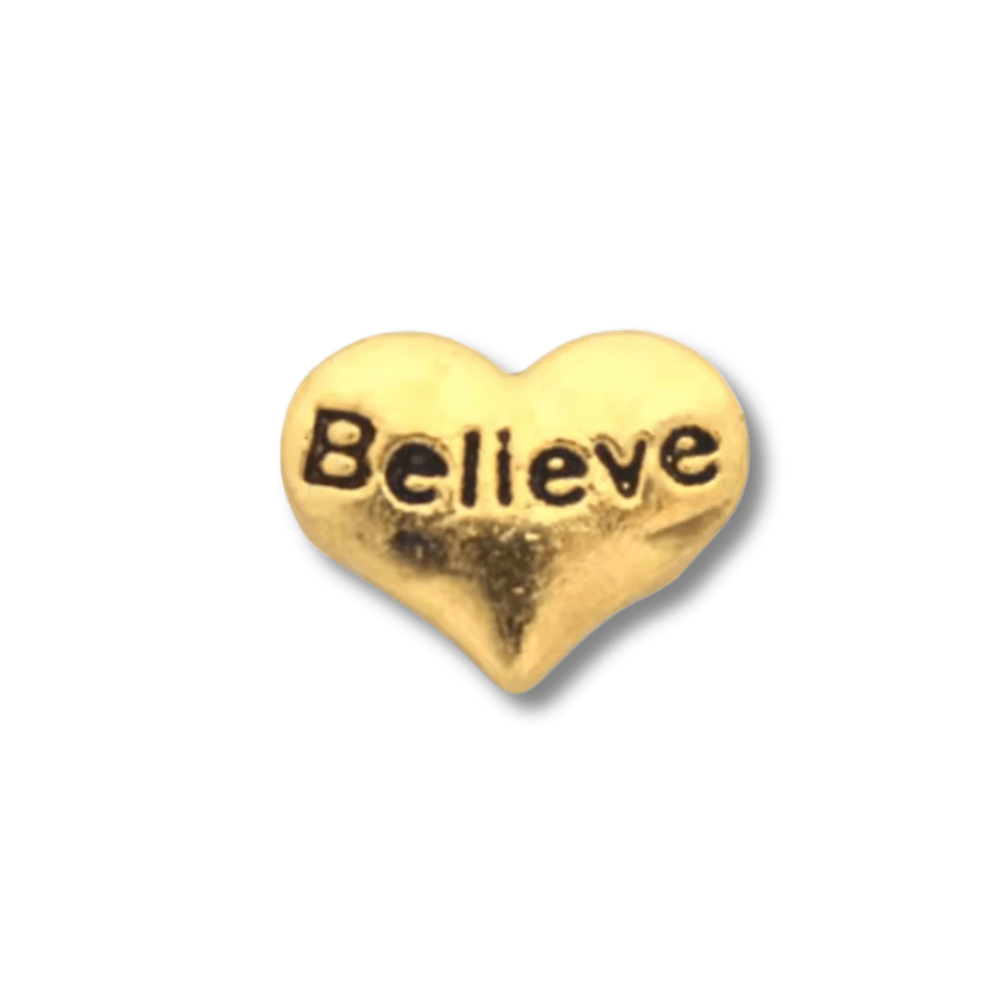 'Believe' Gold Memory Locket Charm - The Little Jewellery Company