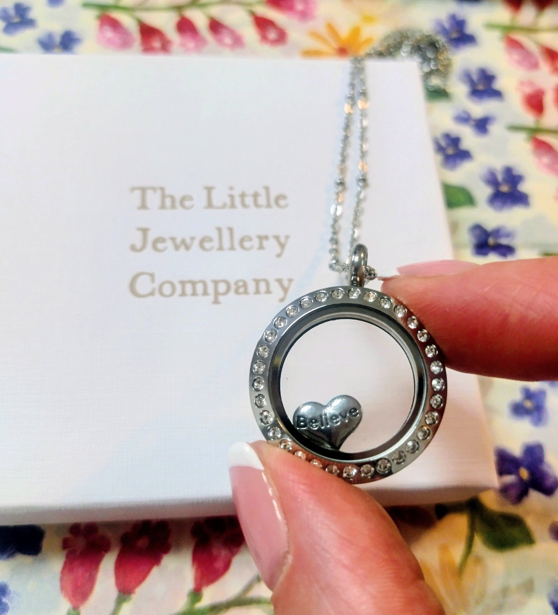 'Believe' Silver Memory Locket Charm - The Little Jewellery Company
