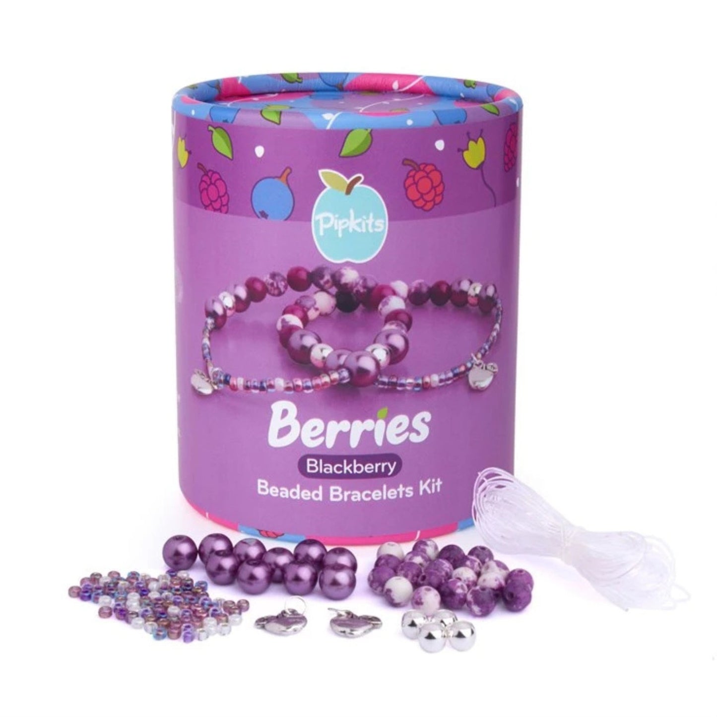 Berries Beaded Bracelet PipKit Blackberry (Makes 2) - The Little Jewellery Company