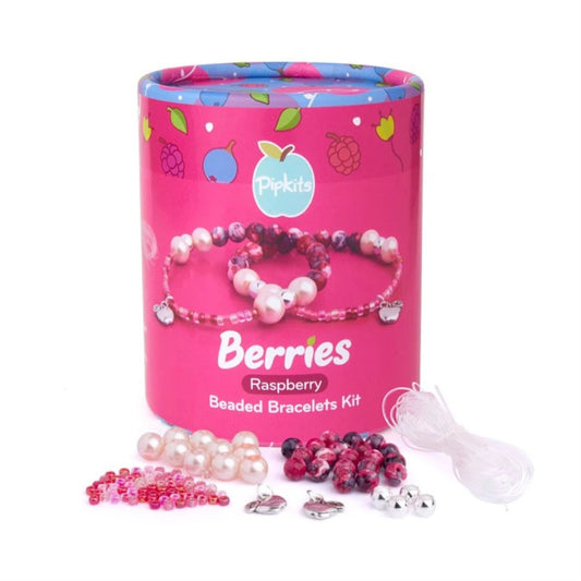 Berries Beaded Bracelet PipKit Raspberry (Makes 2) - The Little Jewellery Company