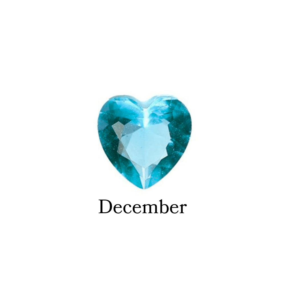 Birthstone Crystal Heart (December - Blue Zircon) Memory Locket Charm - The Little Jewellery Company